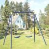 Altalena da giardino per bambini 2 posti 209x142cm acciaio Sissi