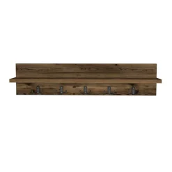 Appendiabiti da parete 80x18h cm con mensola noce Makira