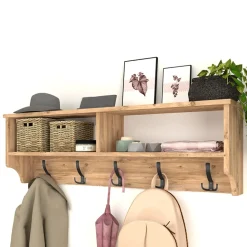 Appendiabiti da parete 120x37h cm con vani rovere Fionia