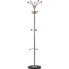 Appendiabiti 38x180h cm moderno in acciaio argento effetto marmo nero Mozu