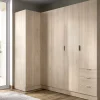 Armadio angolare 214x184h cm con ante e cassetti legno rovere Juan