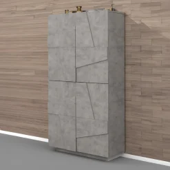 Armadio scarpiera 80x168h cm 4 ante grigio cemento Zenzero