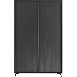 Armadio soggiorno 104x174h cm 4 ante moderna nero frassinato Tosca