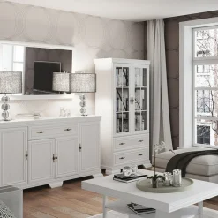 Armadio 88x193h cm 2 ante 2 cassetti shabby bianco frassinato Kelly
