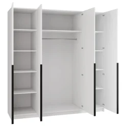 Armadio 200x215h cm 4 ante 2 specchi moderno  bianco nero Glammy 4