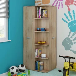 Armadio 83x190h cm 2 ante ad angolo con ripiani rovere sonoma Kent Gihome®