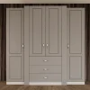 Armadio 210x205h cm 4 ante battenti 3 cassetti beige cashmere Emporio
