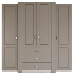 Armadio 210x205h cm 4 ante battenti 3 cassetti beige cashmere Emporio