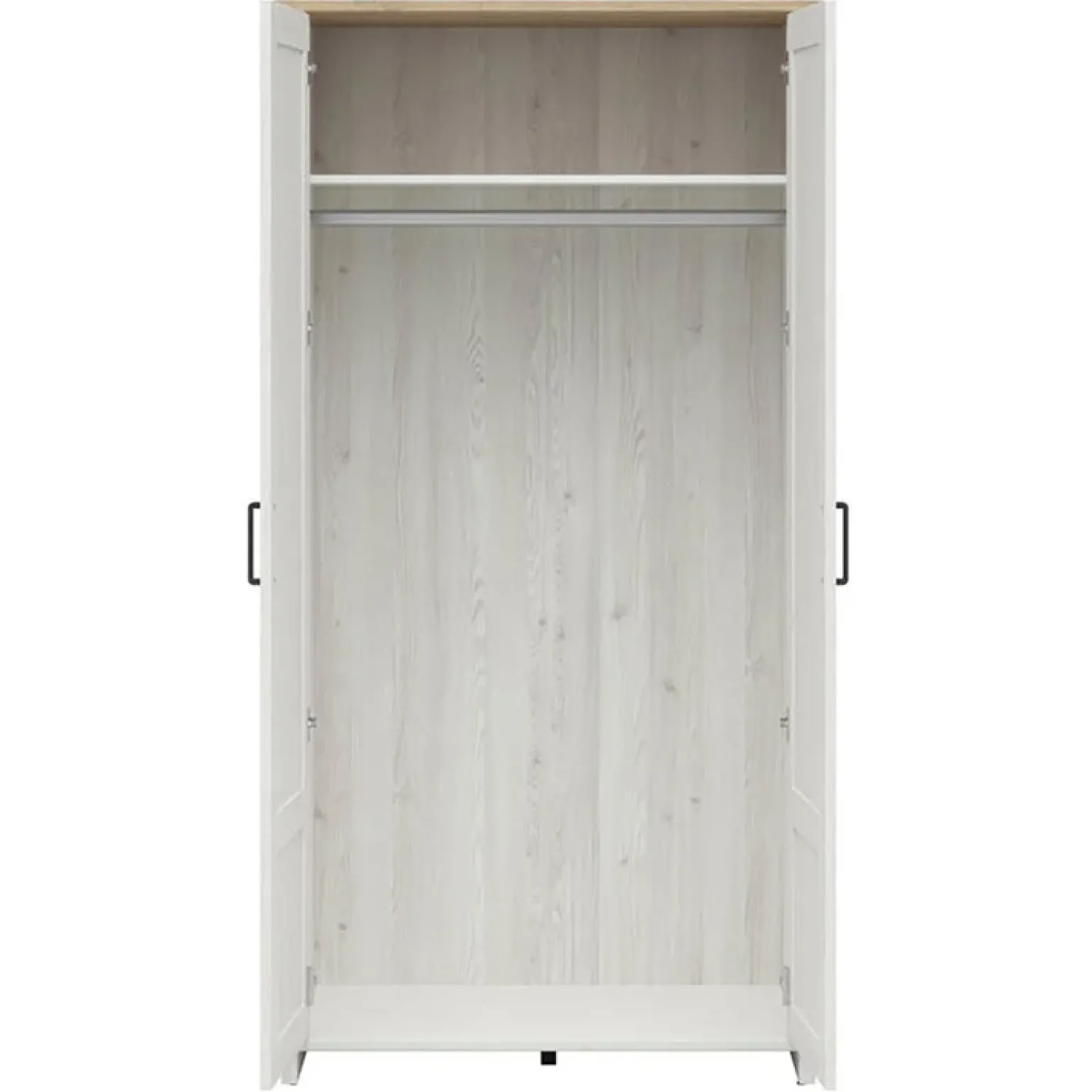 Armadio 102x201h cm 2 ante bianco frassinato rovere Lars