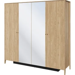 Armadio 220x216h cm 4 ante con specchio rovere Noor