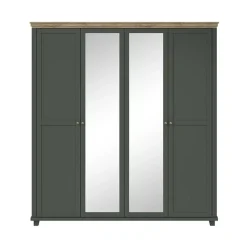 Armadio 200x216h cm 4 ante con specchio verde quercia Texel