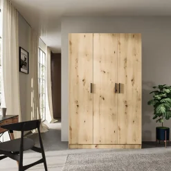 Armadio 120x191h cm 3 ante design rovere rustico Rodari