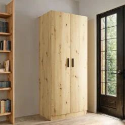 Armadio 80x191h cm 2 ante design rovere rustico Leopardi