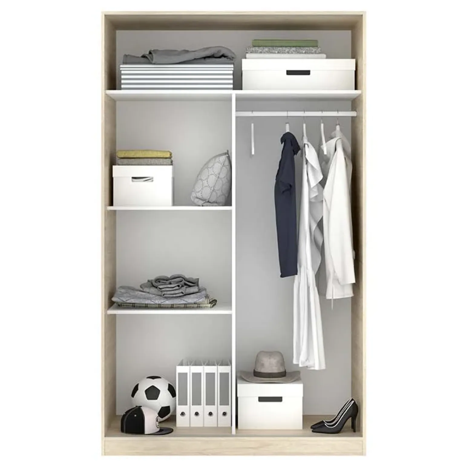 Armadio 120x204h cm 2 ante moderno scorrevoli rovere Royal