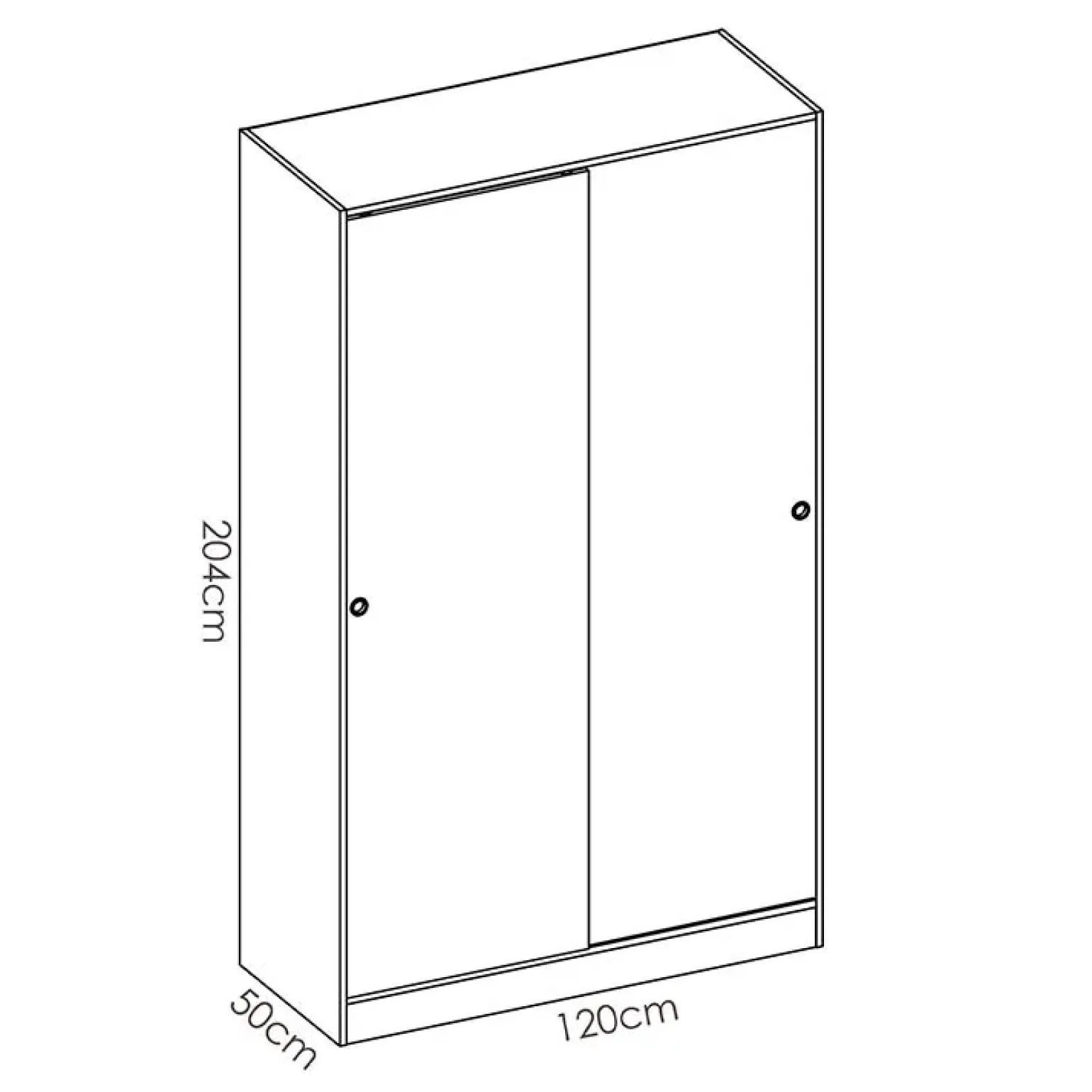 Armadio 120x204h cm 2 ante moderno scorrevoli rovere Royal