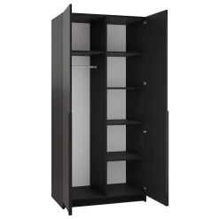 Armadio 100x215h cm 2 ante moderno nero Glammy 2