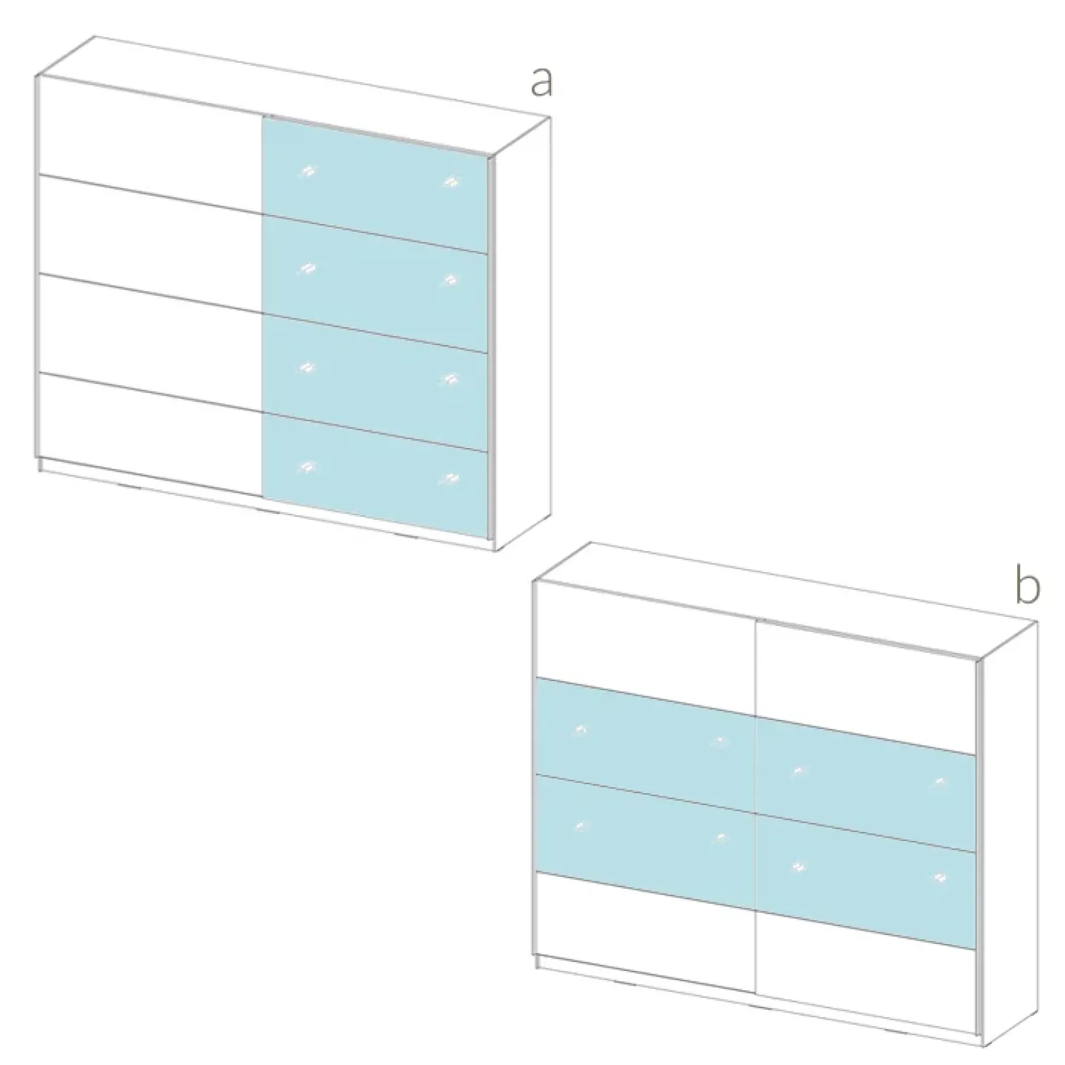 Armadio 180x210h cm 2 ante scorrevoli con specchio nero Pascal Gihome®