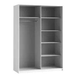 Armadio 120x210h cm 2 ante scorrevoli con specchio bianco opaco Pascal Gihome®