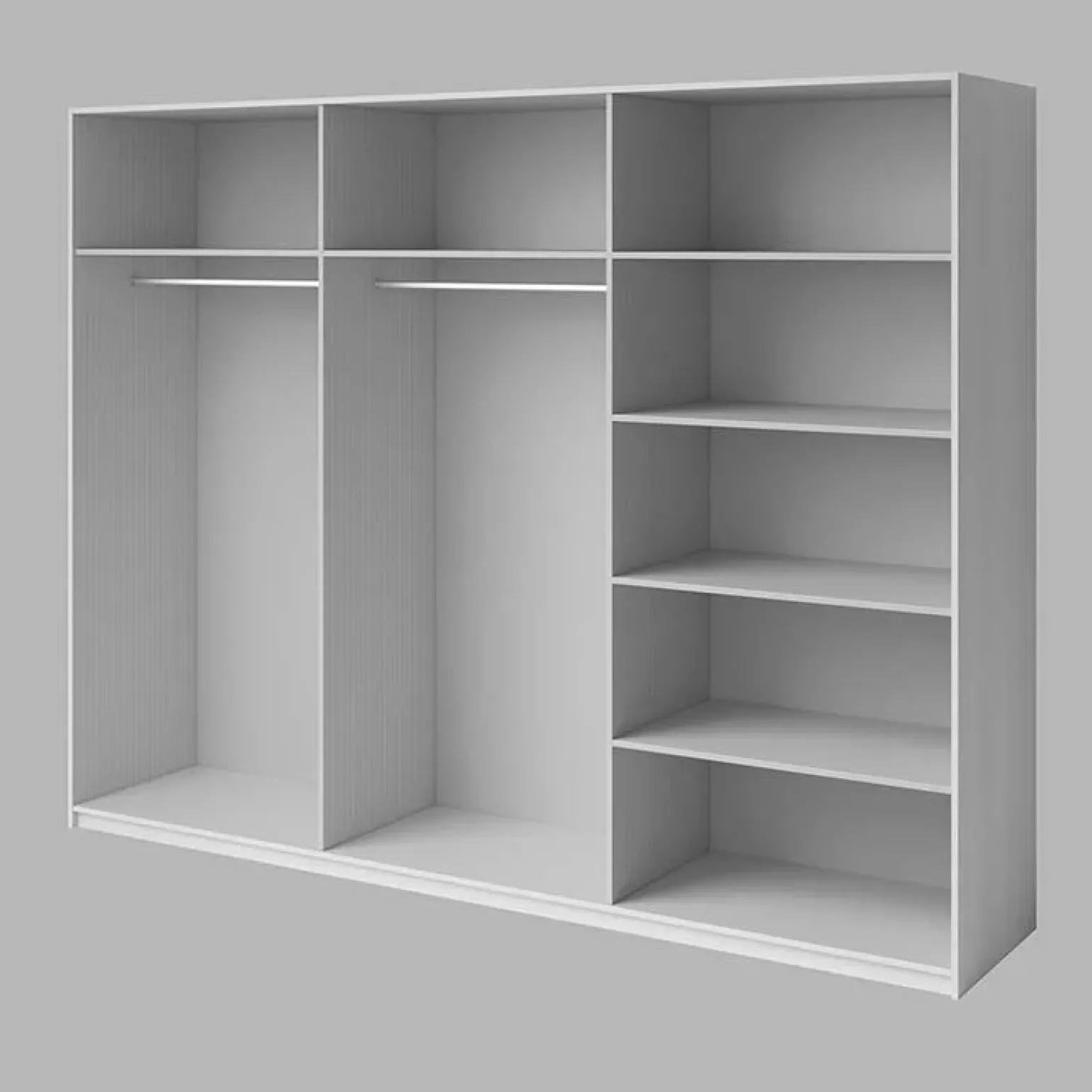 Armadio 270x210h cm 2 ante scorrevoli con specchio bianco frassinato Cortina Gihome®
