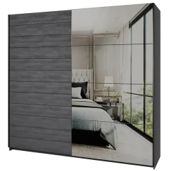 Armadio 220x210h cm 2 ante scorrevoli con specchio ossido Cortina Gihome®