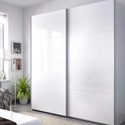 Armadio 180x204h cm 2 ante scorrevoli bianco lucido Royal