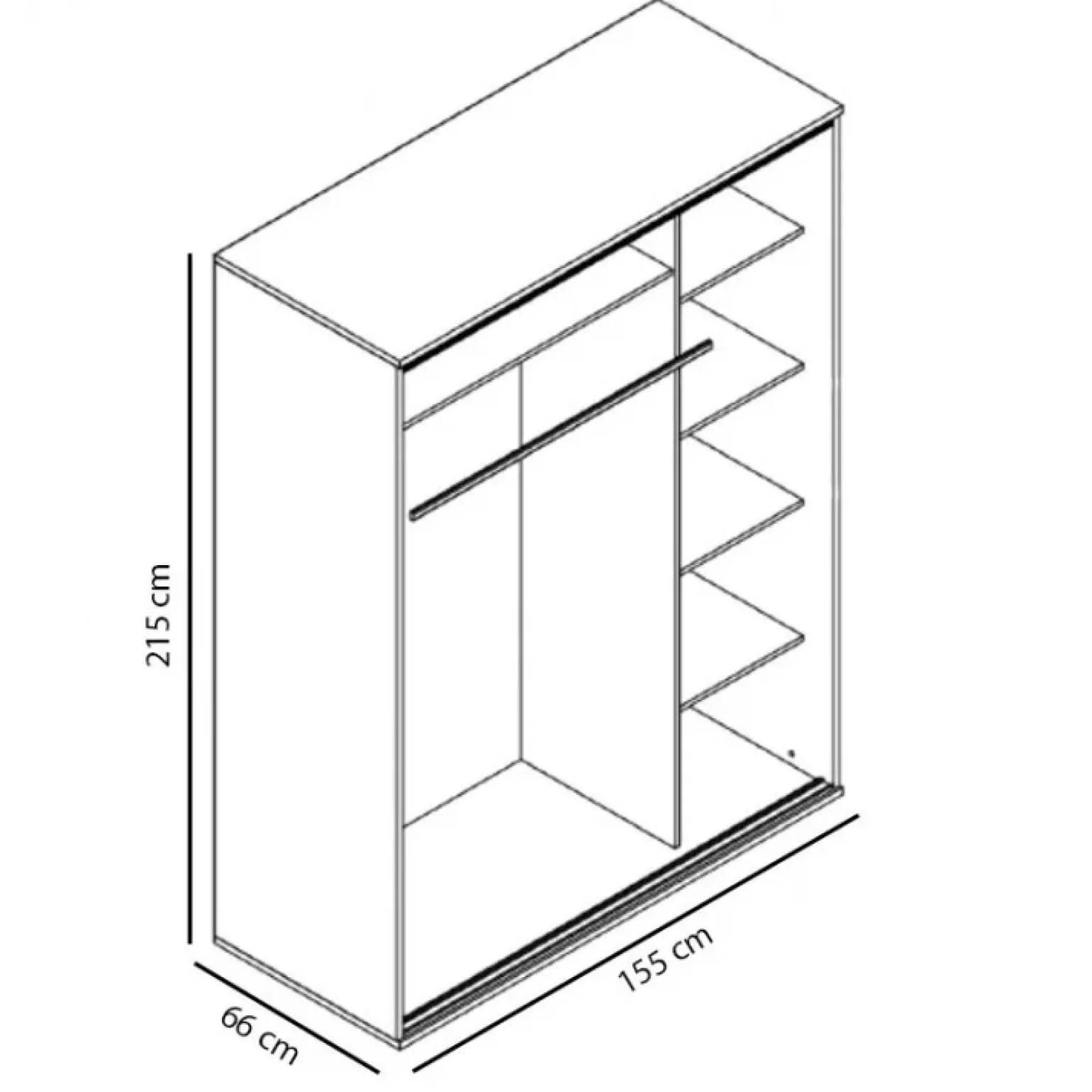 Armadio 155x215h cm 2 ante scorrevoli moderno stampa vicolo Eliot