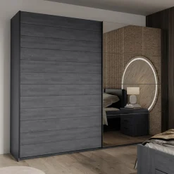 Armadio 270x210h cm 2 ante scorrevoli con specchio ossido Cortina Gihome®