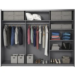 Armadio 270x210h cm 2 ante scorrevoli con specchio ossido Cortina Gihome®