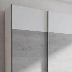 Armadio 180x219h cm 2 ante scorrevoli bianco frassinato cemento Mosca