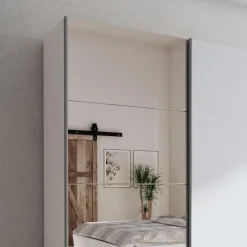 Armadio 180x219h cm 2 ante scorrevoli moderno bianco frassinato  Caracas