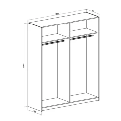 Armadio 180x219h cm 2 ante scorrevoli moderno bianco frassinato  Caracas