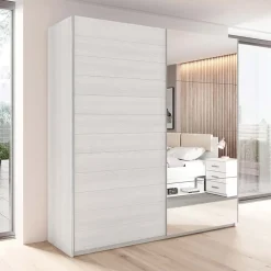 Armadio 220x210h cm 2 ante scorrevoli bianco frassinato Cortina Gihome®