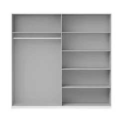 Armadio 180x210h cm 2 ante scorrevoli con specchio bianco lucido Marcus Gihome®