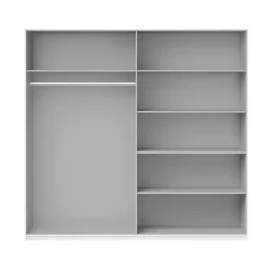 Armadio 200x210h cm 2 ante scorrevoli con specchio bianco lucido Marcus Gihome®