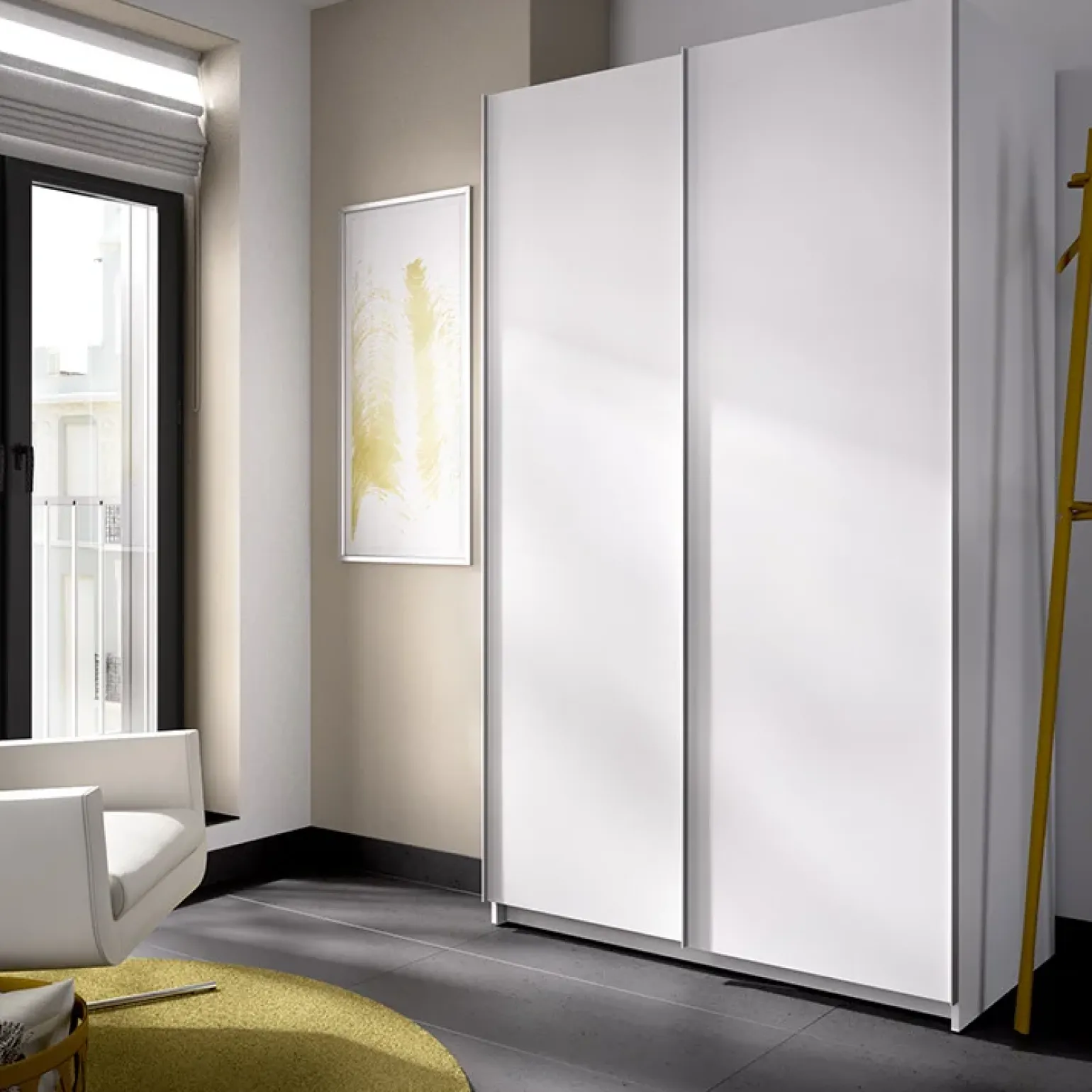 Armadio 120x204h cm due ante scorrevoli bianco Daniel