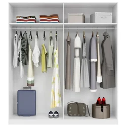 Armadio 180x200h cm moderno 4 ante bianco lucido Mike Gihome®