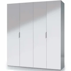 Armadio 180x200h cm moderno 4 ante bianco lucido Mike Gihome®
