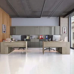 Arredo ufficio completo moderno rovere antracite lucido Time 11