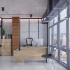 Arredo ufficio completo moderno rovere antracite lucido Time 9