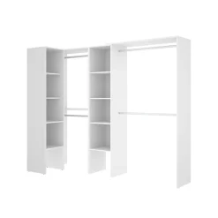 Cabina armadio angolare 228x187h cm 4 scomparti bianco Rincon