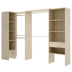 Cabina armadio angolare 248x187h cm 4 scomparti rovere noce Rincon