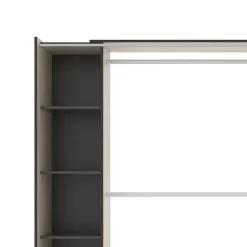 Cabina armadio estensibile 180x205h cm design aperto con tenda rovere grafite Vivid