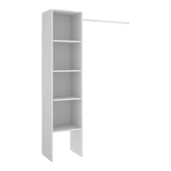 Cabina armadio 138x185h cm 4 ripiani con appendiabiti  bianco Fernando
