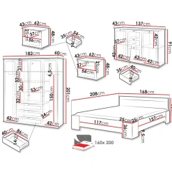 Camera da letto completa matrimoniale bianco rovere Relaxio
