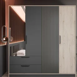 Camera da letto matrimoniale completa rovere antracite opaco Urbino
