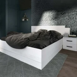 Camera da letto moderna completa matrimoniale pino bianco Angara