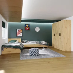 Camera doppio letto completa moderna rovere rustico Malcom