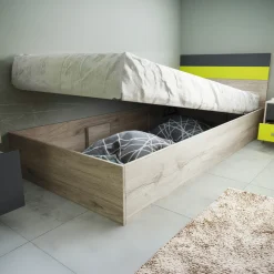 Cameretta bambini rovere verde mela grafite armadio letto comodino cassettiera scrivania Cooper