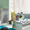 Cameretta completa con letto singolo pino bianco grigio blu Maya Gihome®