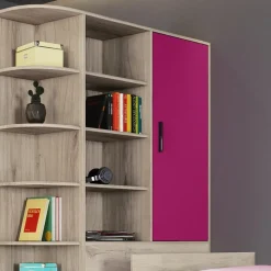 Cameretta 352x124cm con cabina armadio rovere fucsia Fabio Gihome®